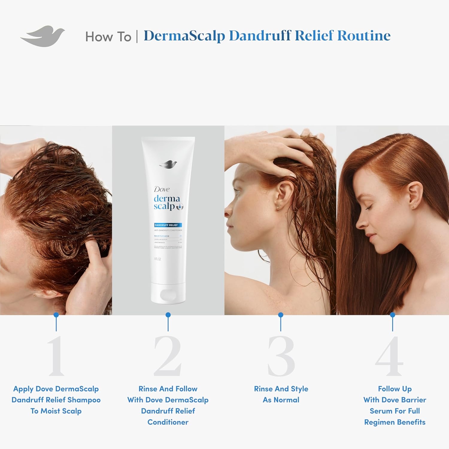 image:imageDove Derma Scalp Dandruff Relief Conditioner for Flakes amp Dry Scalp 9oz9 Fl Oz Pack of 12