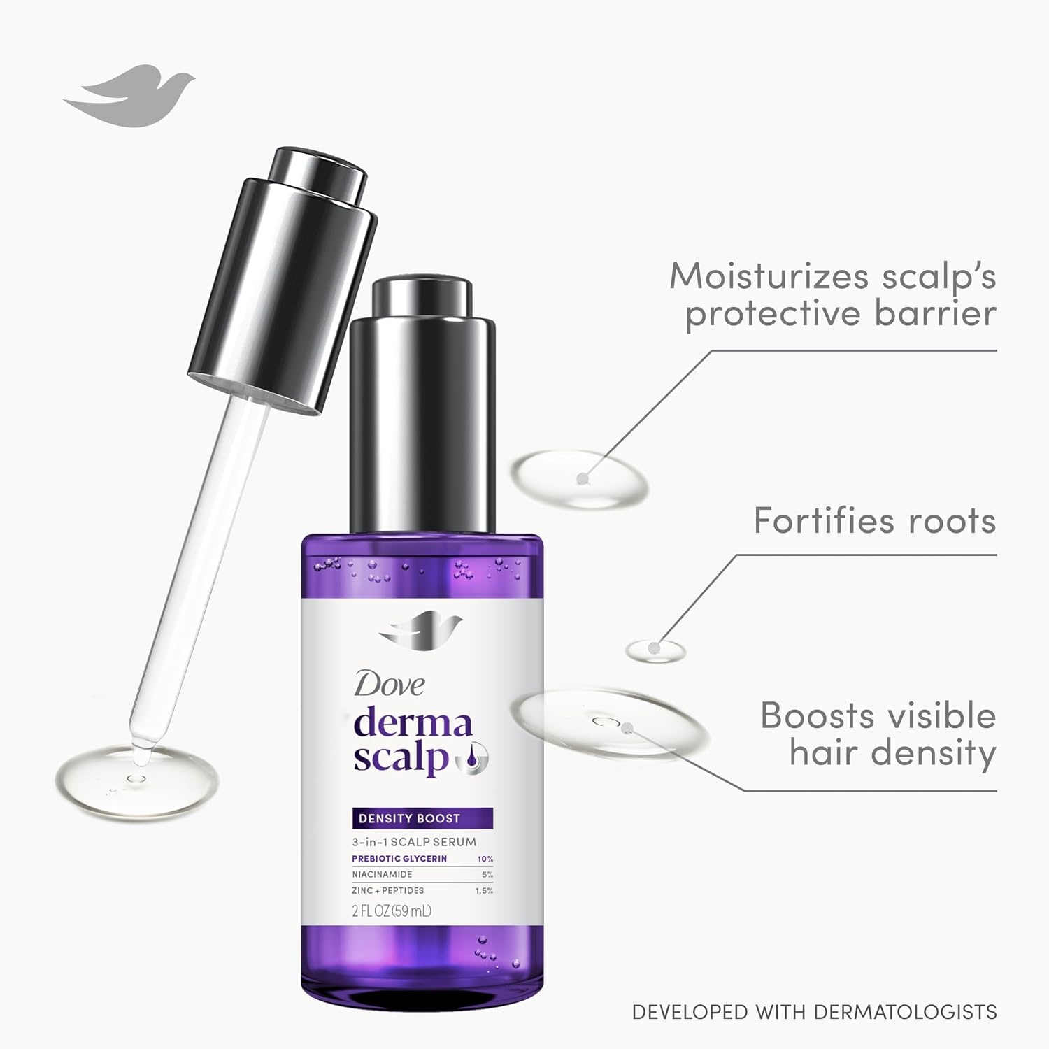 image:imageDove Derma Scalp Density Boost 3in1 Scalp Serum for Thinning Hair 2oz 1ct2 Fl Oz Pack of 2