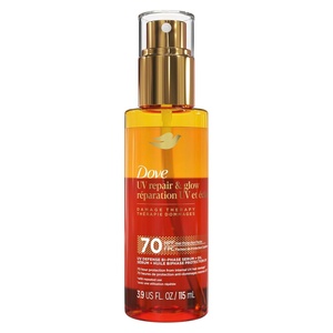 Dove Defense Bi-Phase Serum + Oil UV Repair & Glow Hair Protection 3.9oz(3.9 Fl Oz (Pack of 6))