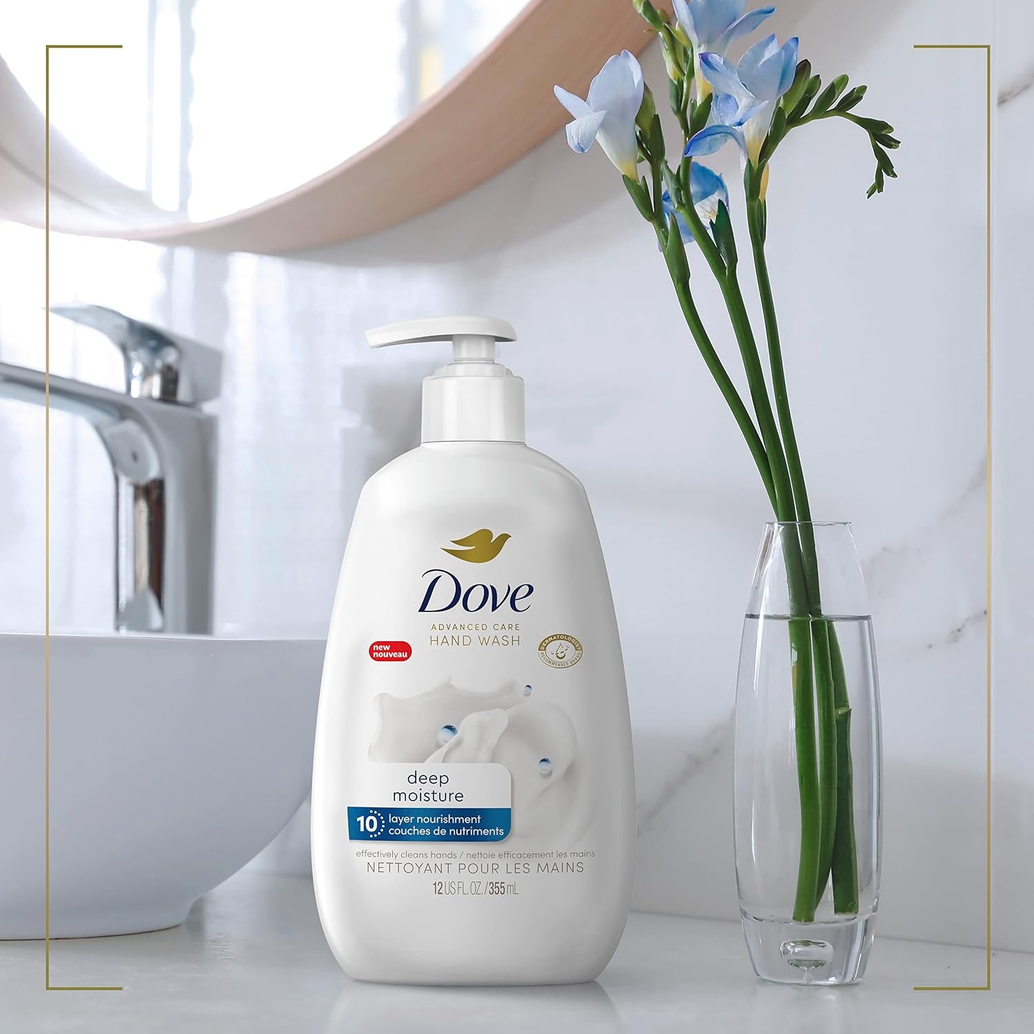 image:imageDove Advanced Care Hand Wash Deep Moisture for Soft Smooth 4 Count 12 oz12 Fl Oz Pack of 8