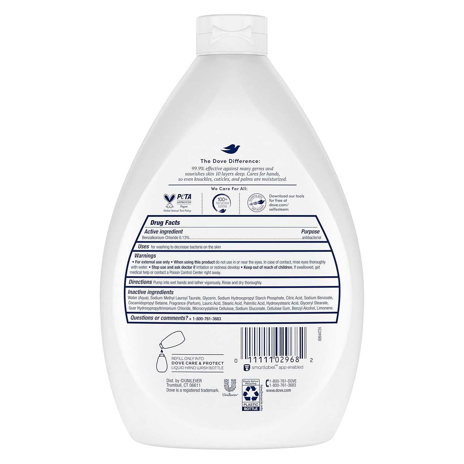 image:imageDove Care Hand Wash Refill Deep Moisture Pack of 3 34 oz Refill Bottles34 Fl Oz Pack of 3