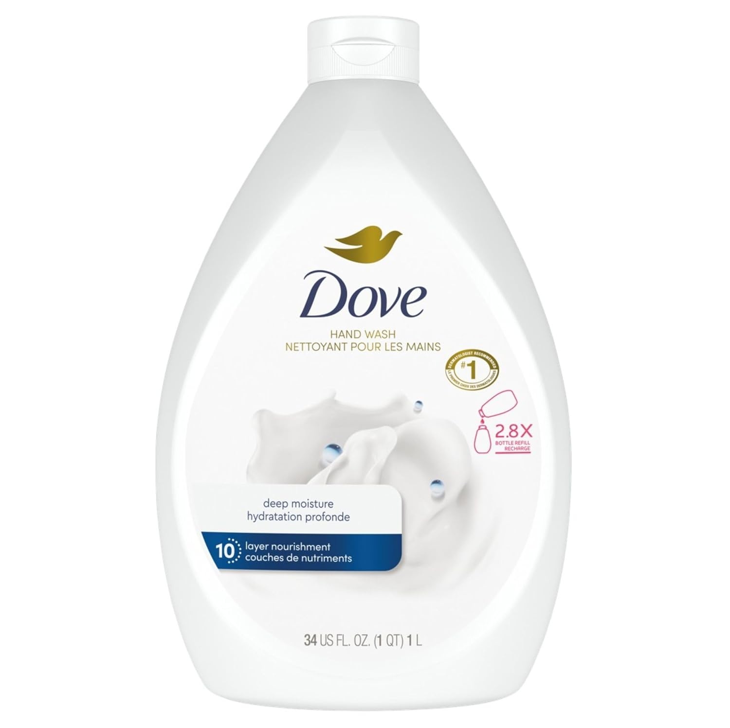 image:imageDove Care Hand Wash Refill Deep Moisture Pack of 3 34 oz Refill Bottles34 Fl Oz Pack of 6