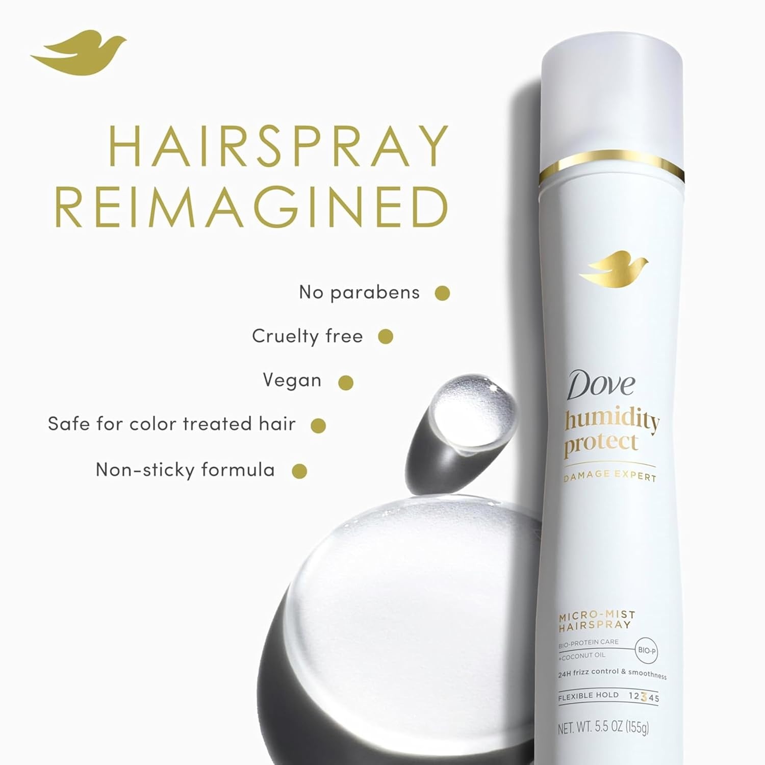 image:imageDove Flexible Hold MicroMist Hair Spray Humidity Protection 55oz 6ctFragranced
