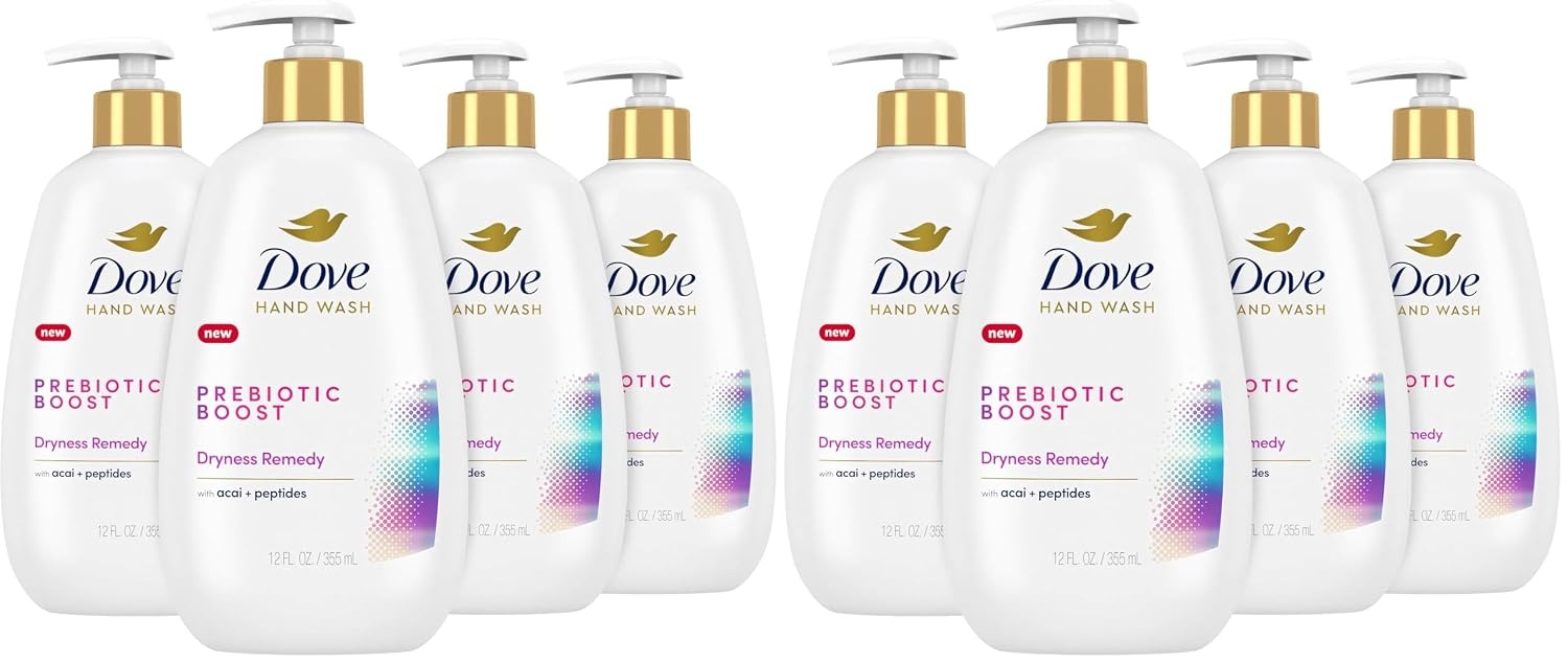 image:imageDove Prebiotic Boost Hand Wash Gentle Detox 4 Count for Lasting Softness with Marine Algae amp Adaptogen 12 ozDryness Remedy