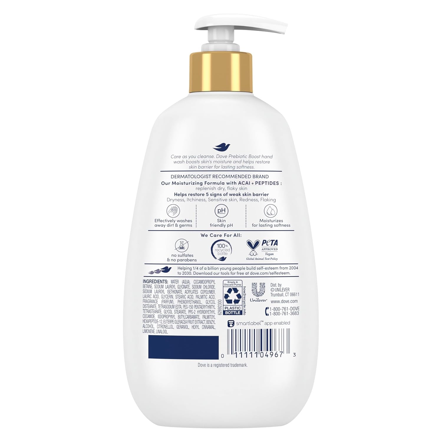 image:imageDove Prebiotic Boost Hand Wash Gentle Detox 4 Count for Lasting Softness with Marine Algae amp Adaptogen 12 ozDryness Remedy