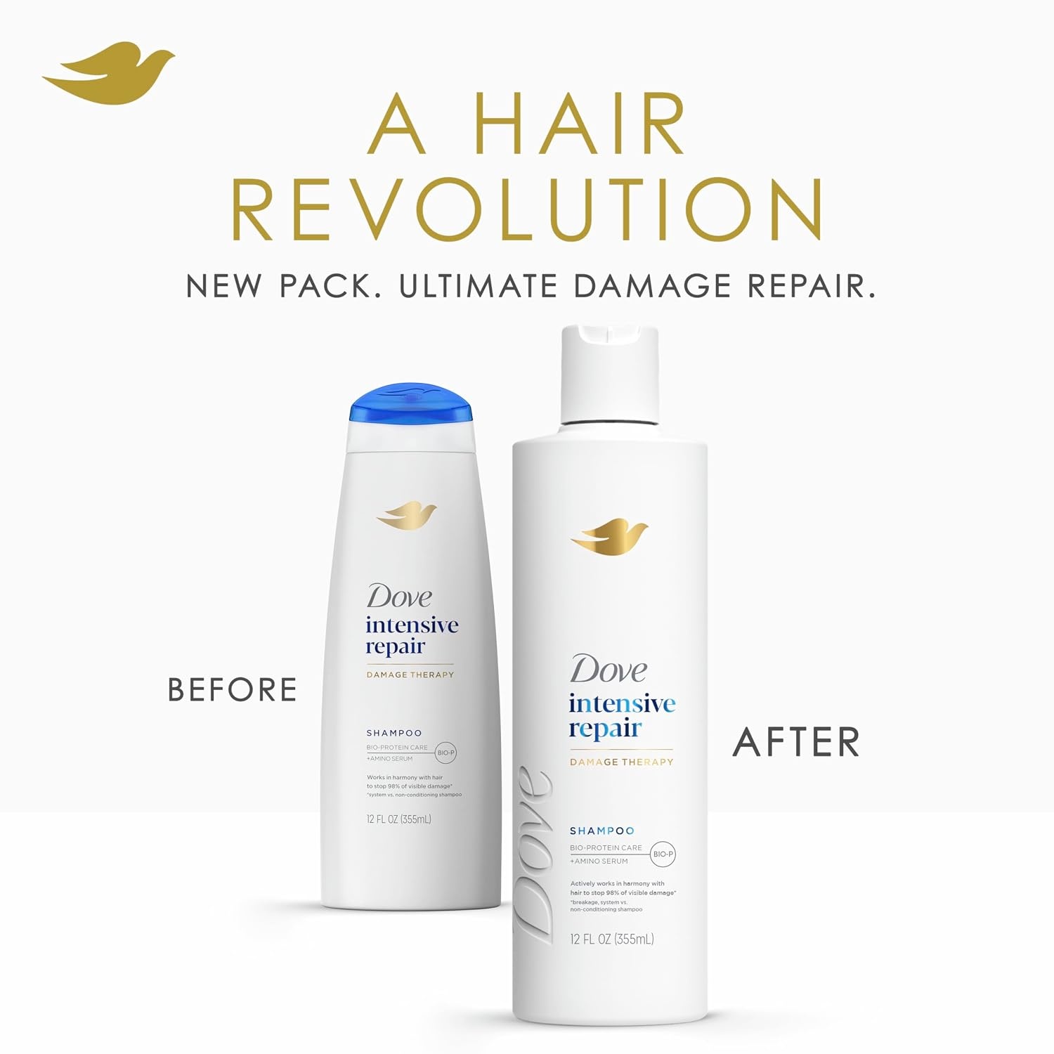 image:imageDove Shampoo 4 Pack Intensive Repair for Damaged Hair with BioProtein Care Technology and Amino Serum 28 Fl OzFragranced