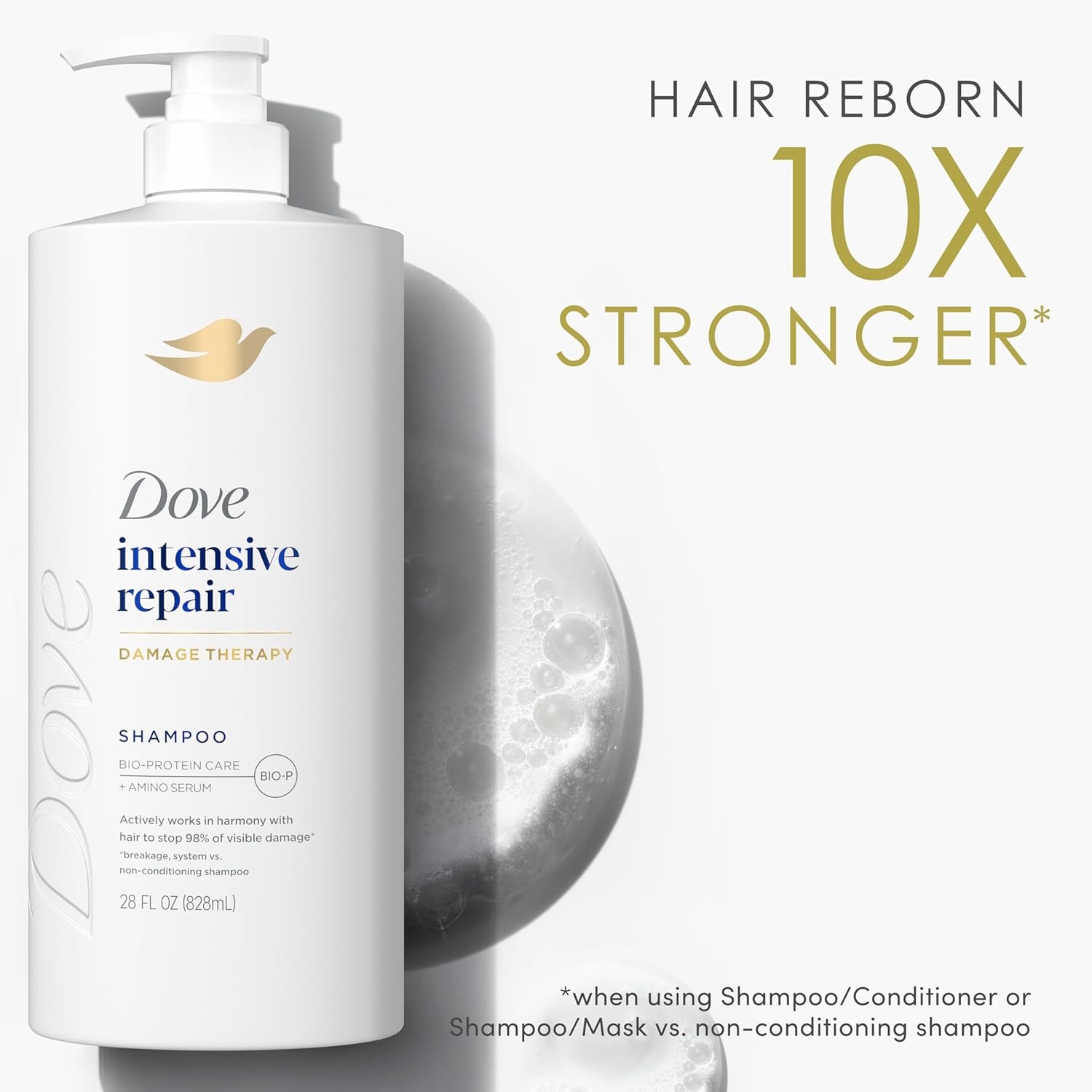 image:imageDove Shampoo 4 Pack Intensive Repair for Damaged Hair with BioProtein Care Technology and Amino Serum 28 Fl OzFragranced