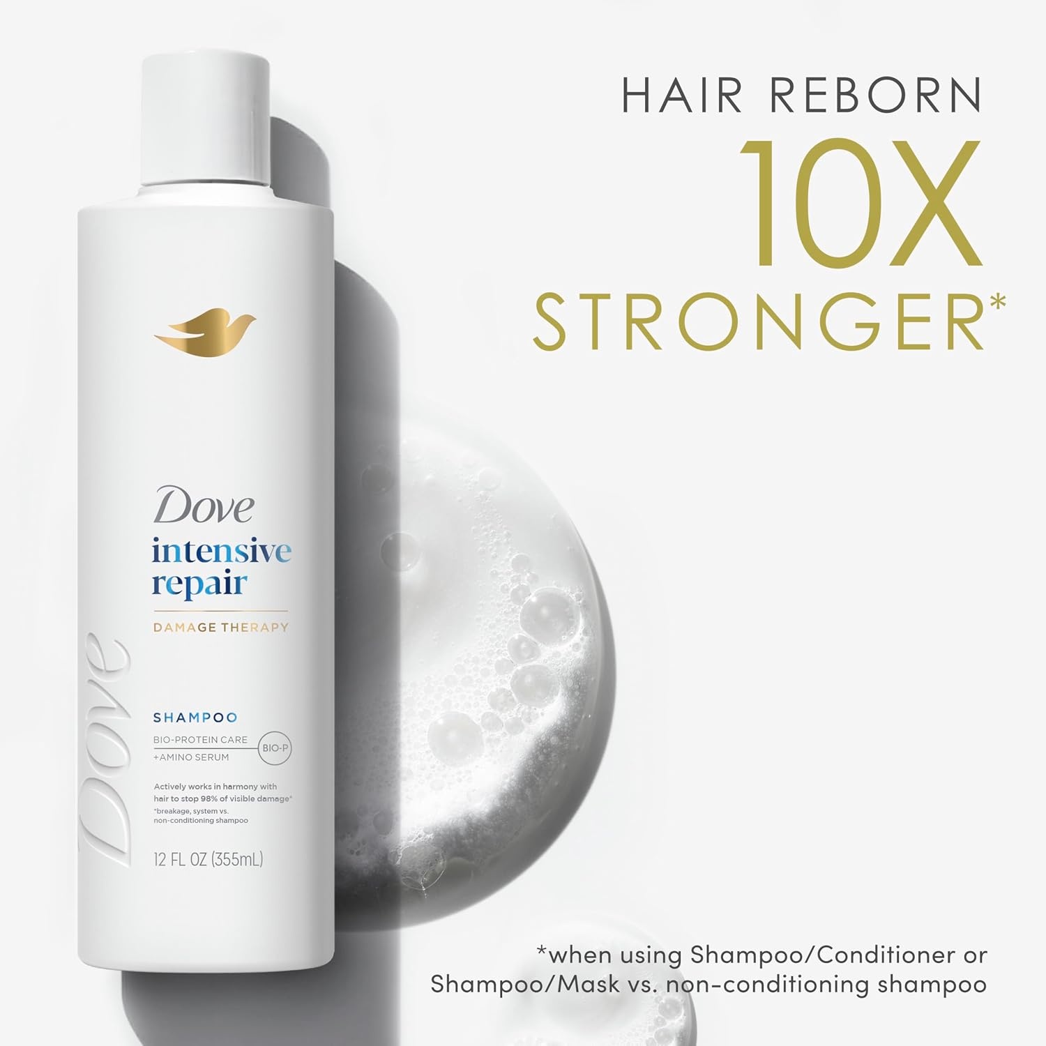image:imageDove Shampoo 4 Pack Intensive Repair for Damaged Hair with BioProtein Care Technology and Amino Serum 28 Fl OzFragranced