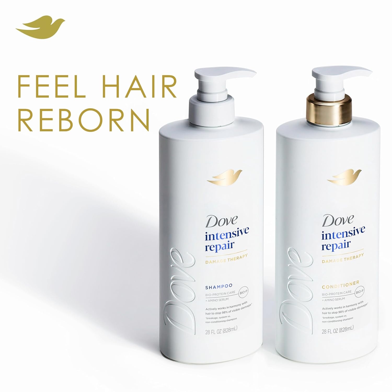 image:imageDove Shampoo 4 Pack Intensive Repair for Damaged Hair with BioProtein Care Technology and Amino Serum 28 Fl OzFragranced