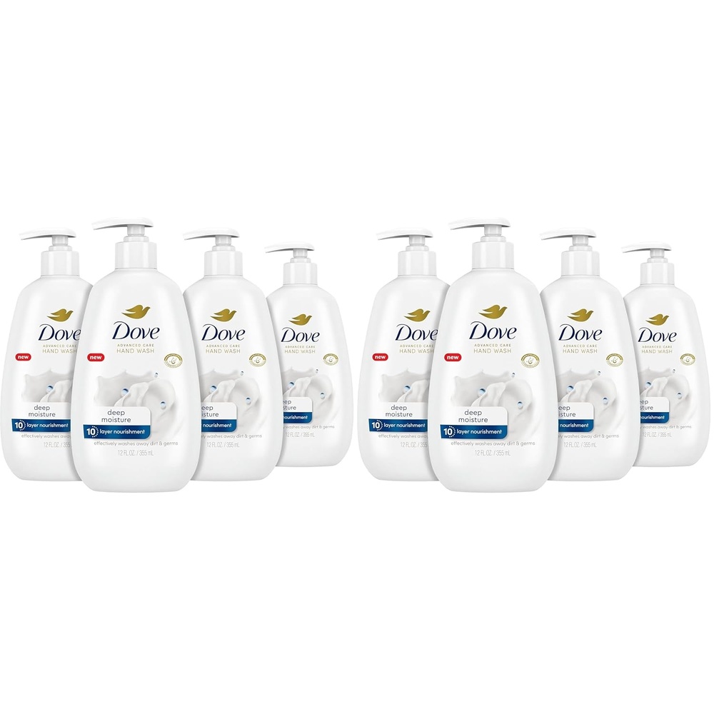 image:imageDove Advanced Care Hand Wash Deep Moisture for Soft Smooth 4 Count 12 oz12 Fl Oz Pack of 8