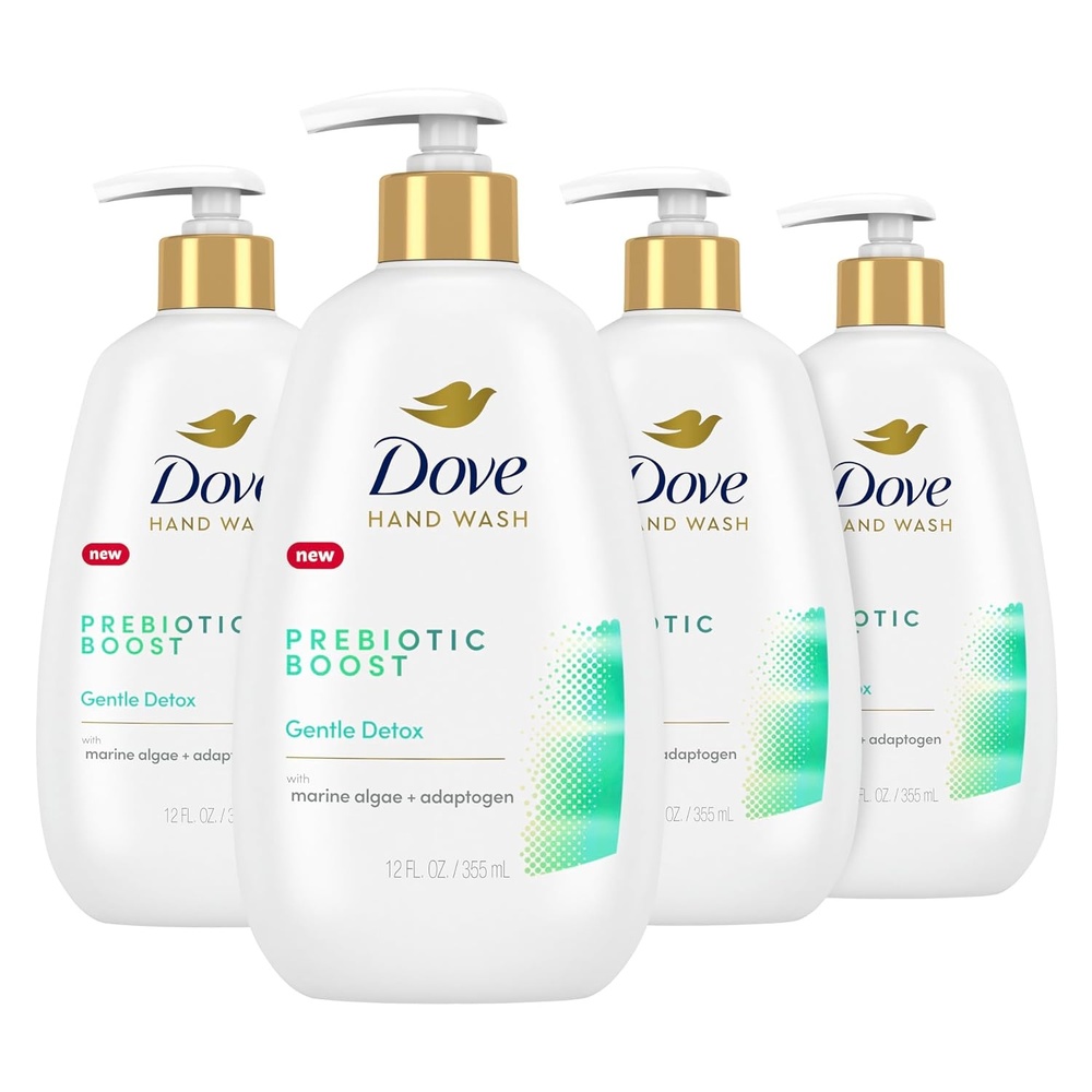 image:imageDove Prebiotic Boost Hand Wash Gentle Detox 4 Count for Lasting Softness with Marine Algae amp Adaptogen 12 ozGentle Detox