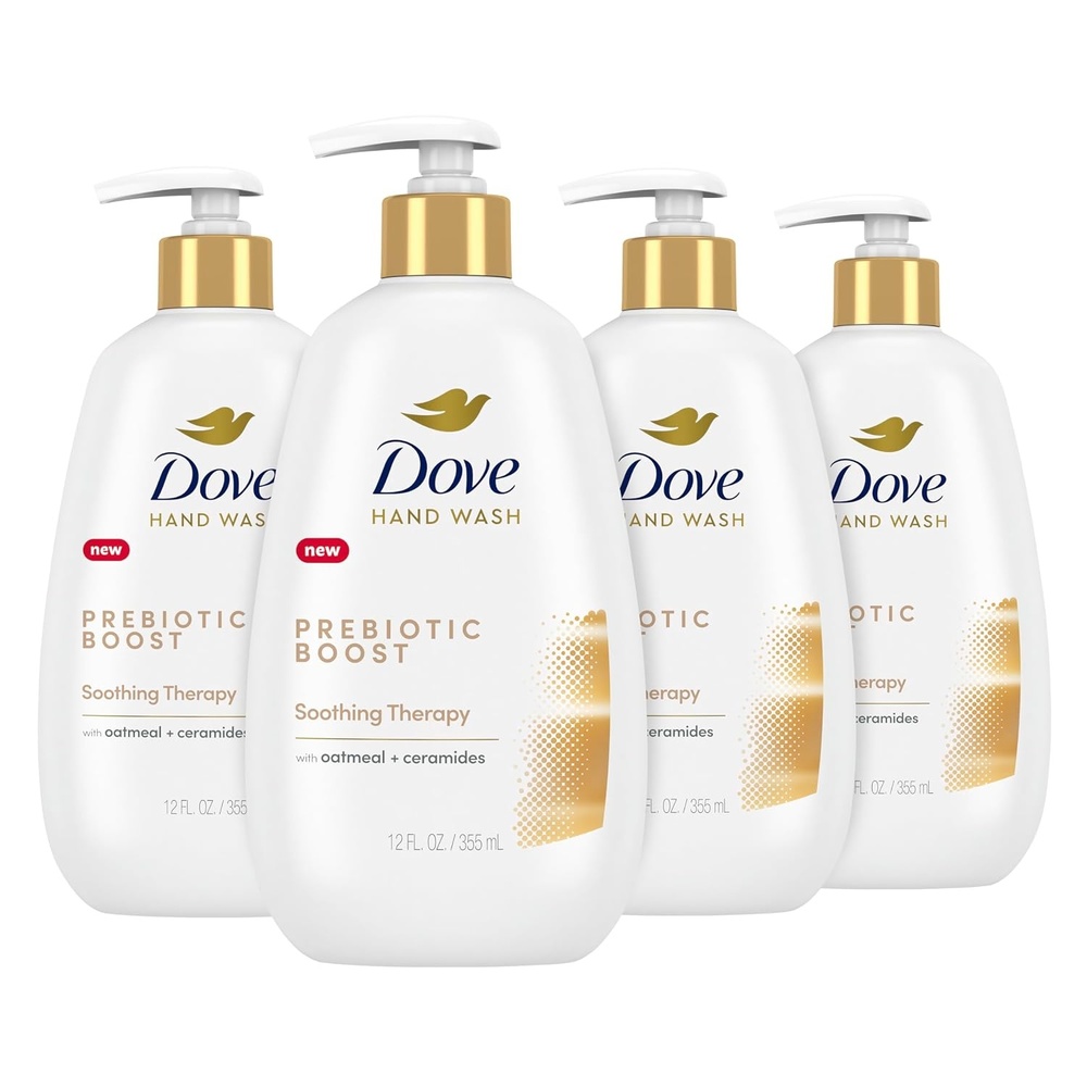 image:imageDove Prebiotic Boost Hand Wash Gentle Detox 4 Count for Lasting Softness with Marine Algae amp Adaptogen 12 ozSoothing Therapy