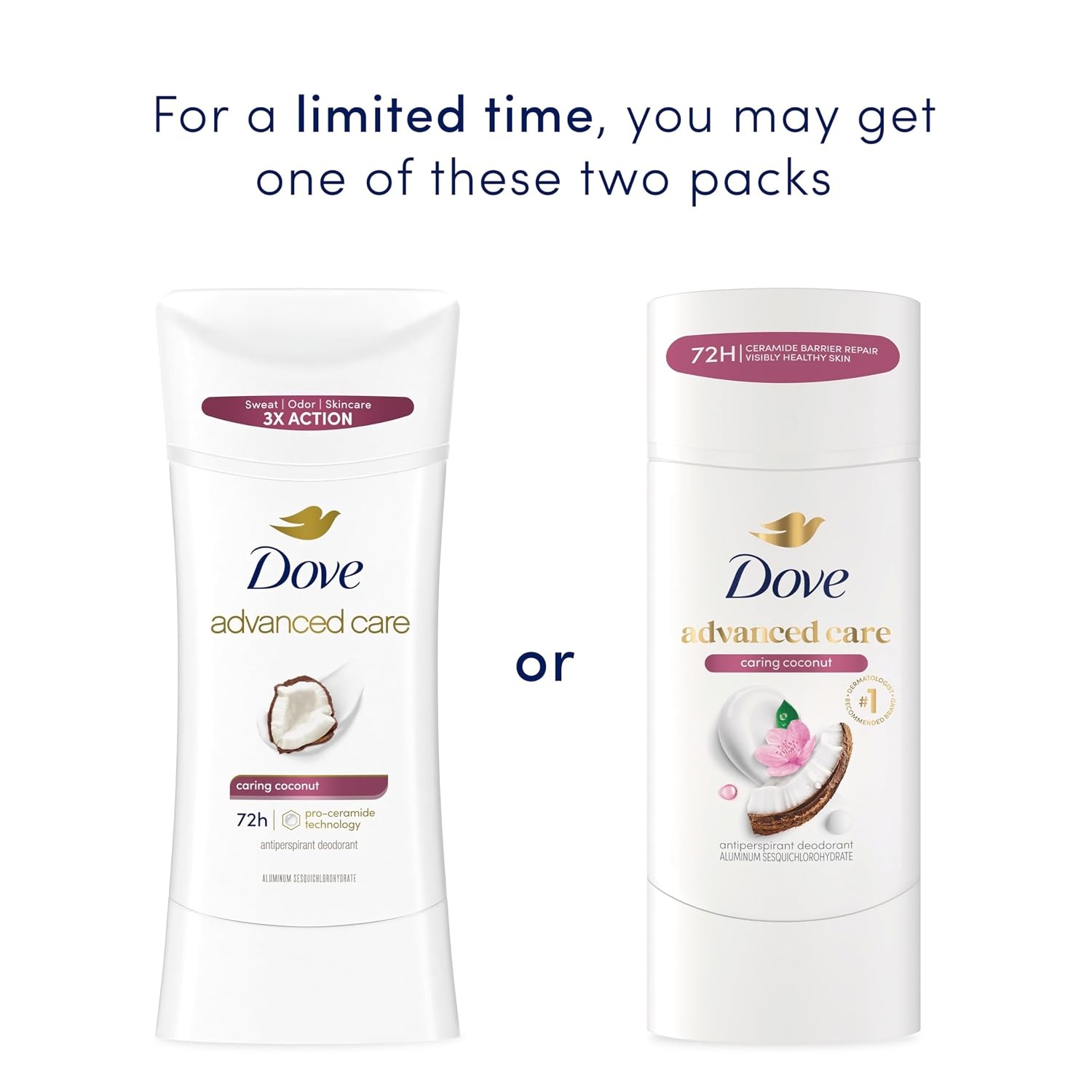 image:imageDove Advanced Care Antiperspirant Caring Coconut 2 Count Deodorant Stick for Women for 48 Hour Protection And Soft And Comfortable Underarms 26 oz26 Ounce Pack of 1