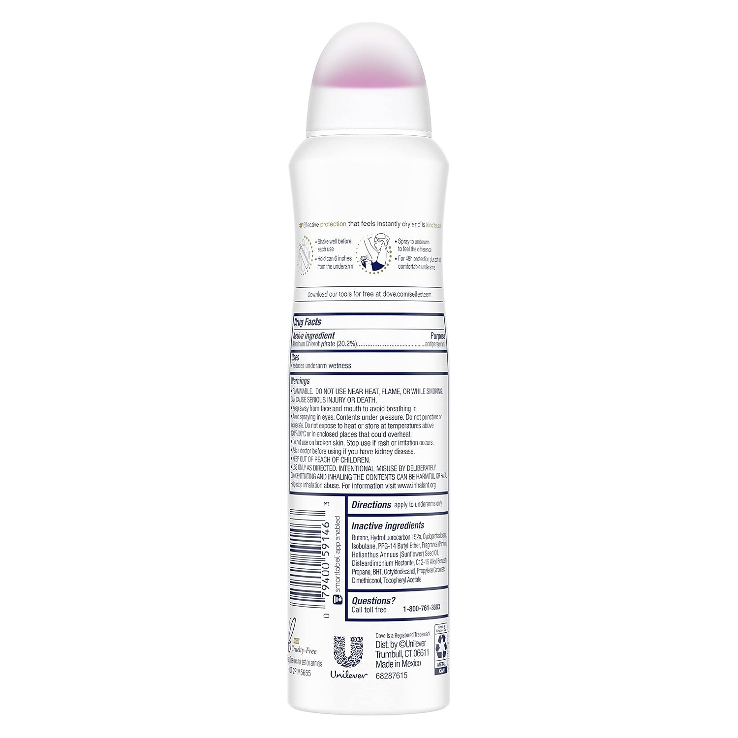 image:imageDove Advanced Care Antiperspirant Deodorant Spray Powder Soft 38 oz 3PK114 Ounce Pack of 1
