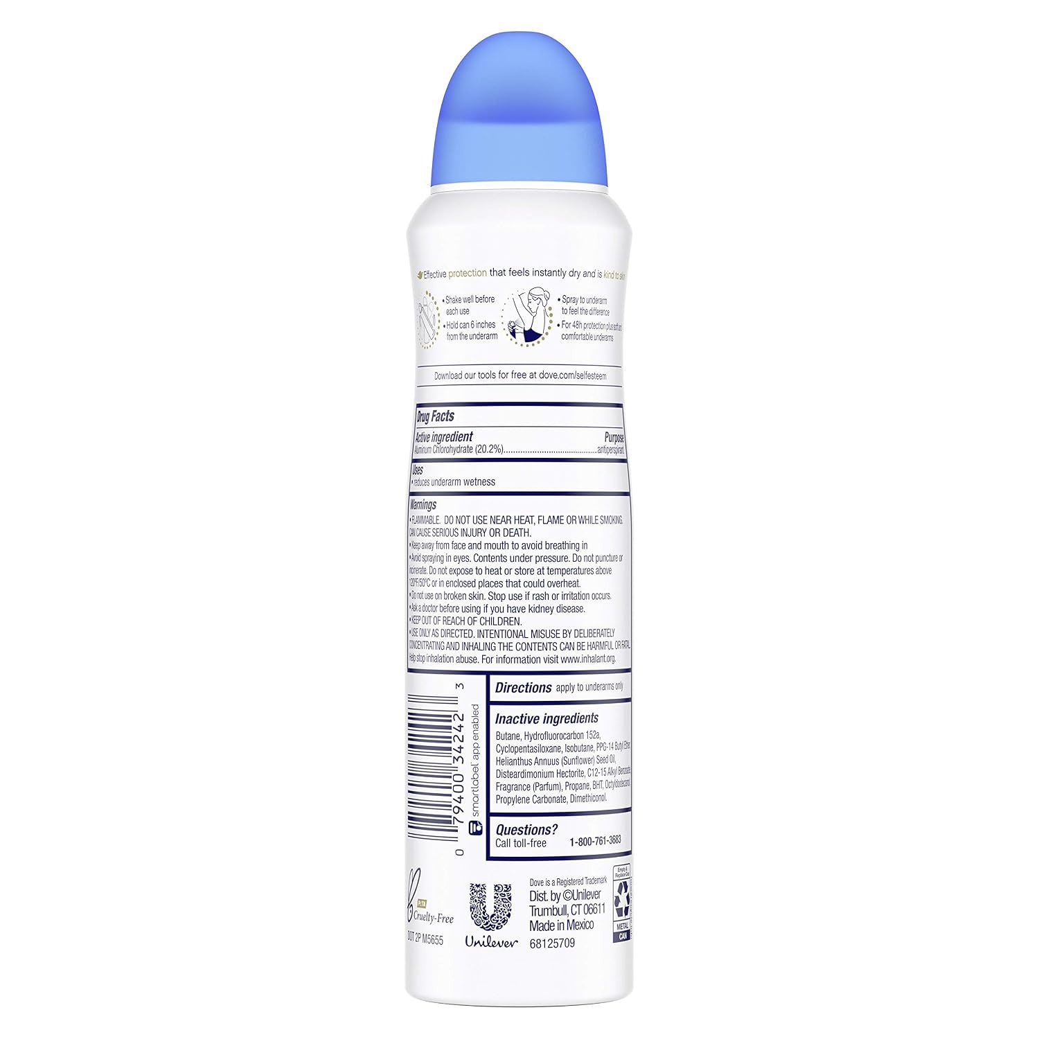 image:imageDove Advanced Care Antiperspirant Deodorant Spray Powder Soft 38 oz 3PK38 Ounce Pack of 1