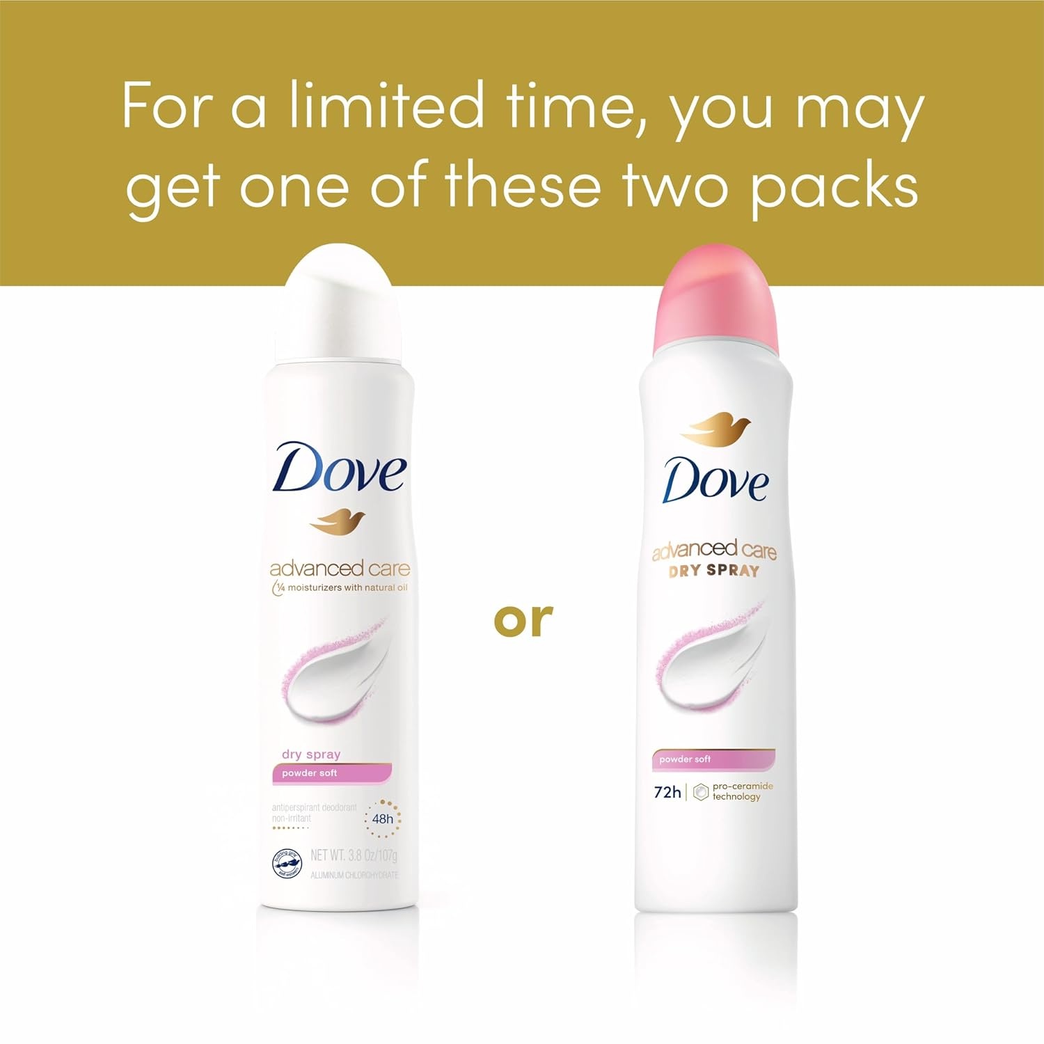 image:imageDove Advanced Care Antiperspirant Deodorant Spray Powder Soft 38 oz 3PK38 Ounce Pack of 3