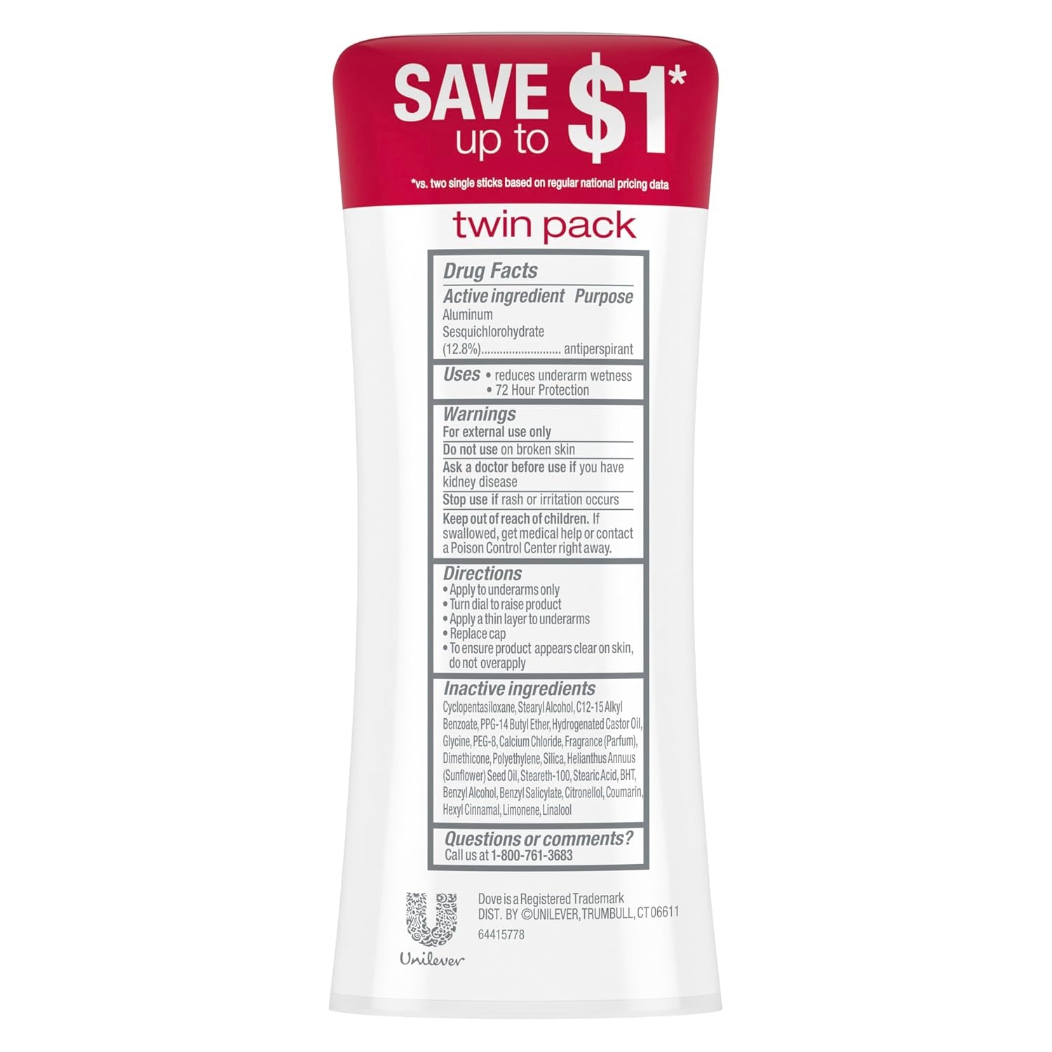image:imageDove Advanced Care Antiperspirant Stick Revive Pomegrante 2PK 26 oz26 Ounce Pack of 12