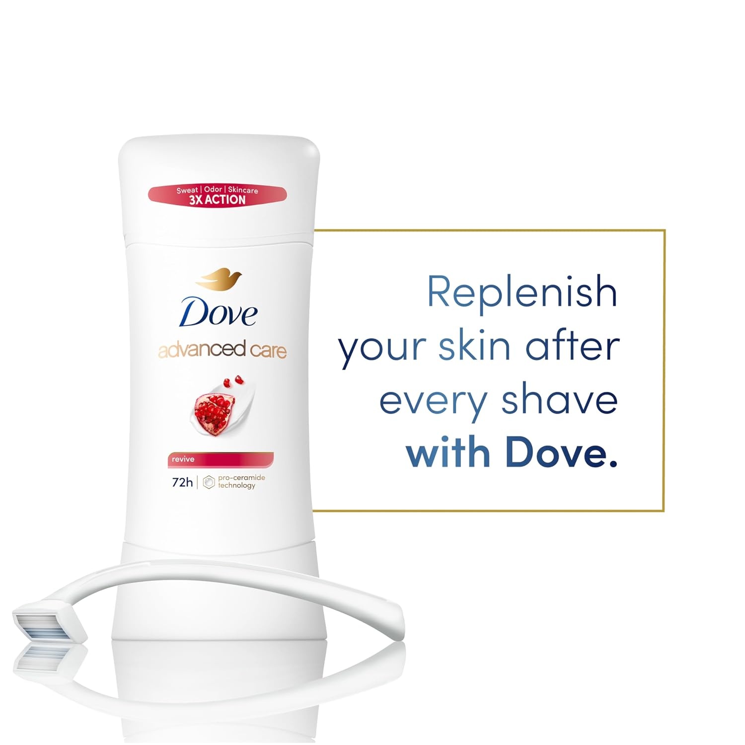 image:imageDove Advanced Care Antiperspirant Stick Revive Pomegrante 2PK 26 oz26 Ounce Pack of 12