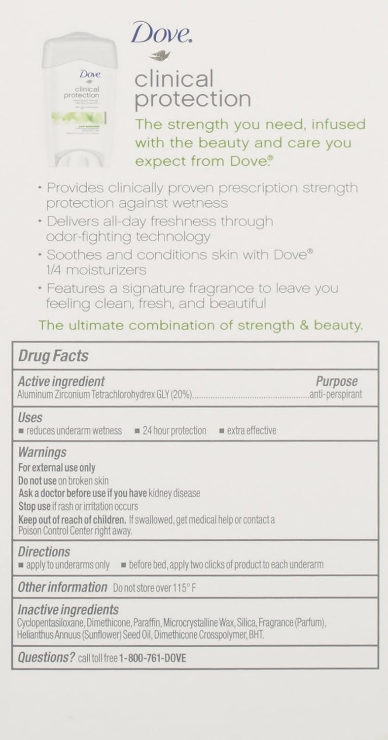 image:imageDove Clinical Care Original Clean Antiperspirant Soft Solid Stick 17 oz17 Ounce Pack of 2