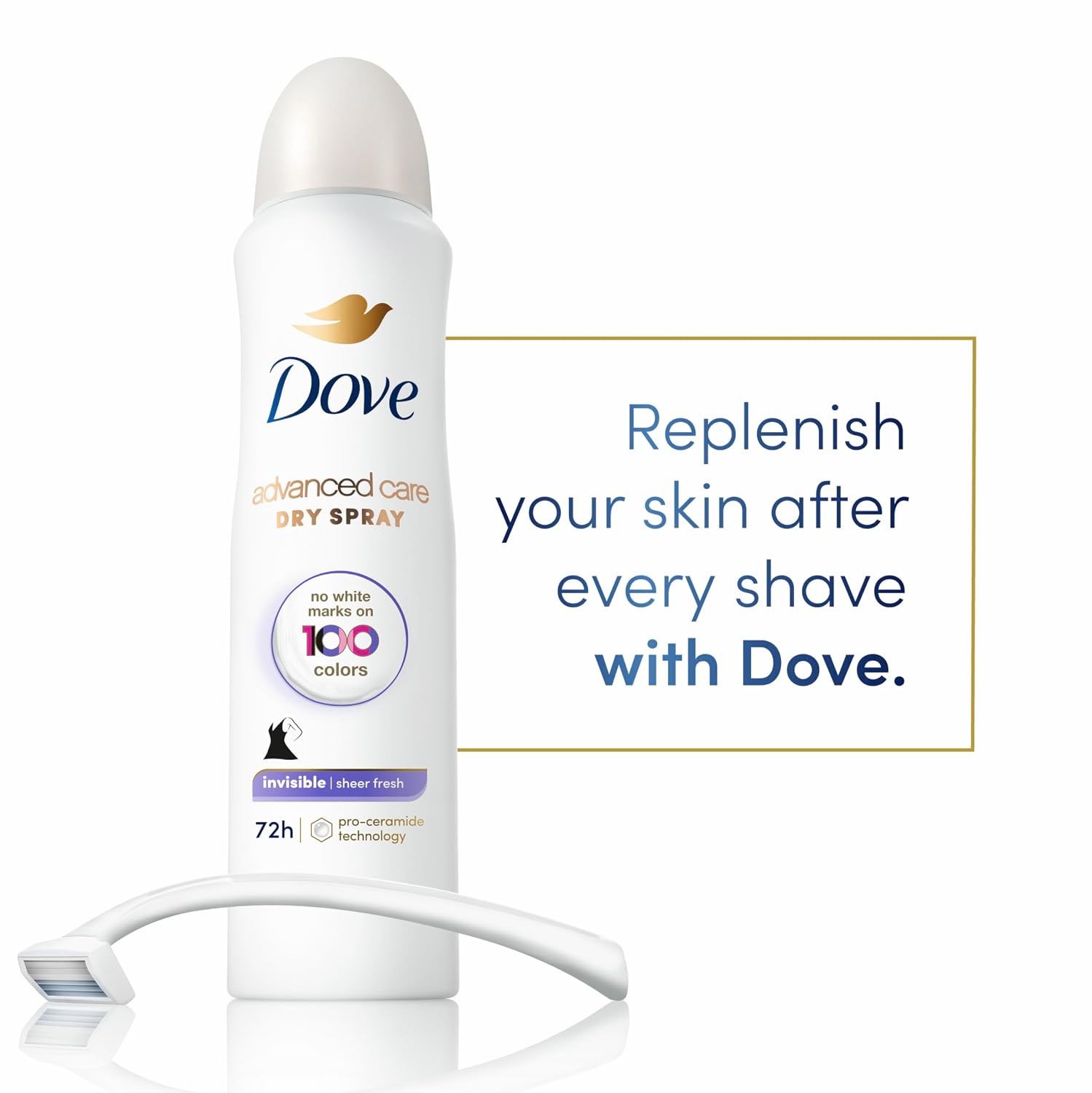 image:imageDove Invisible Antiperspirant Dry Spray Clear Finish 3PK 38 oz38 Ounce Pack of 12