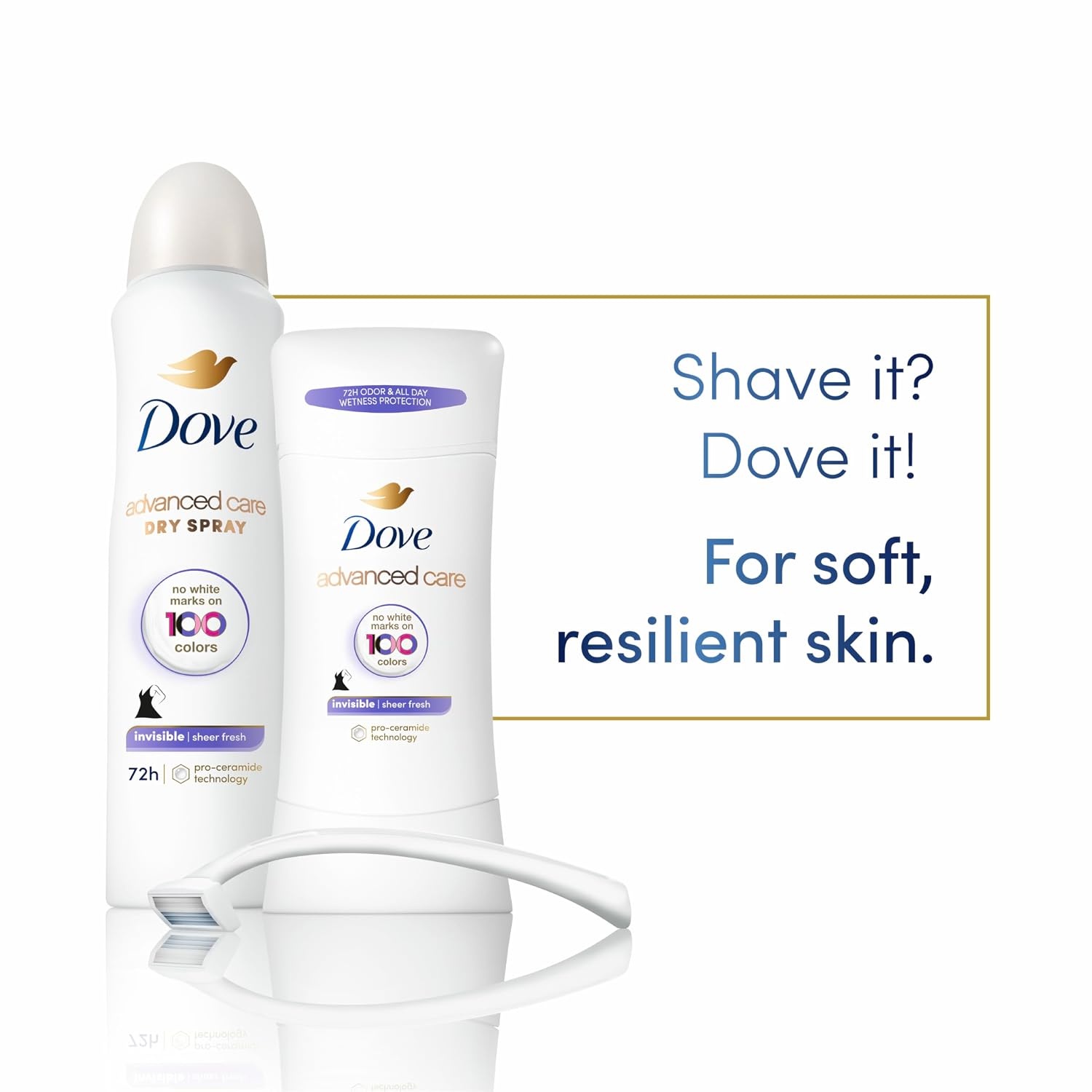image:imageDove Invisible Antiperspirant Dry Spray Clear Finish 3PK 38 oz38 Ounce Pack of 12