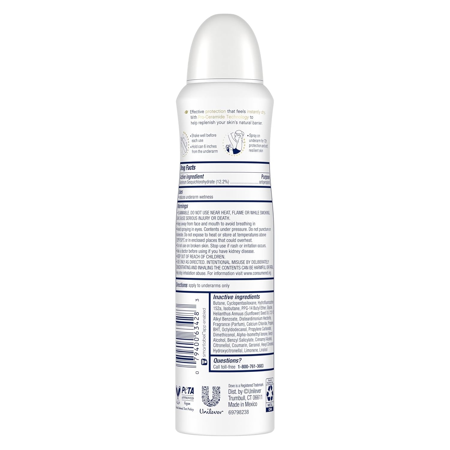 image:imageDove Invisible Antiperspirant Dry Spray Clear Finish 3PK 38 oz38 Ounce Pack of 12