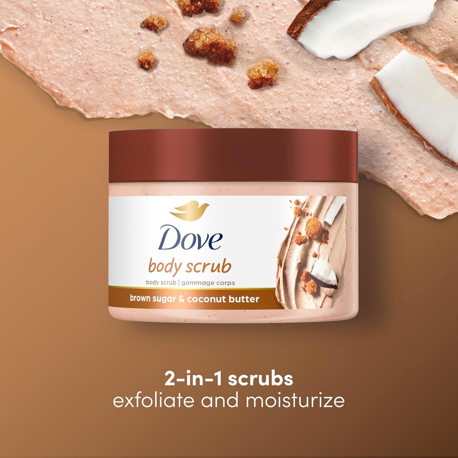 image:imageDove Scrub Pomegranate amp Shea Butter For Silky Soft Skin Body Scrub Exfoliates and Provides Lasting Nourishment 105 ozBrown Sugar and Coconut Butter