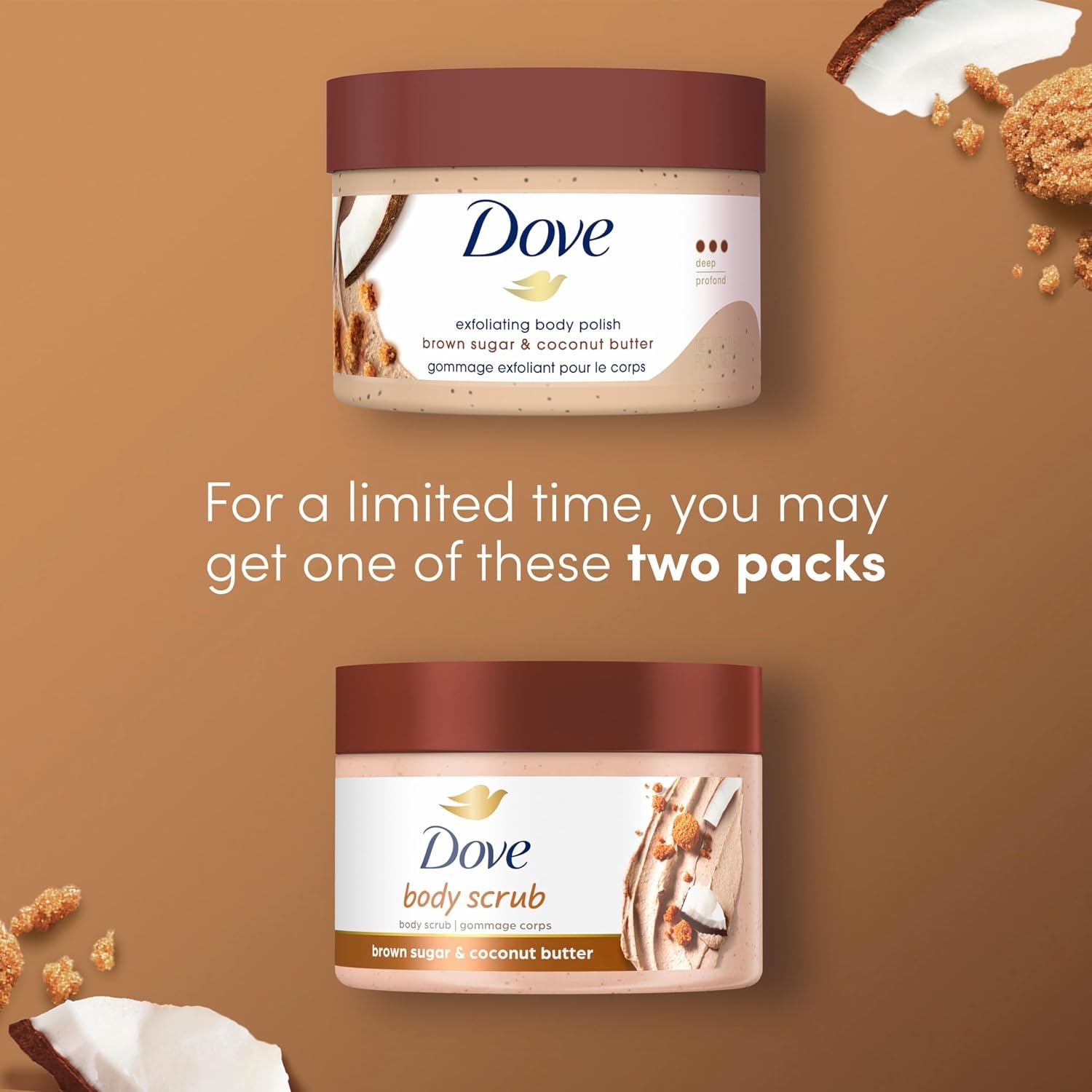 image:imageDove Scrub Pomegranate amp Shea Butter For Silky Soft Skin Body Scrub Exfoliates and Provides Lasting Nourishment 105 ozCoconut Butter