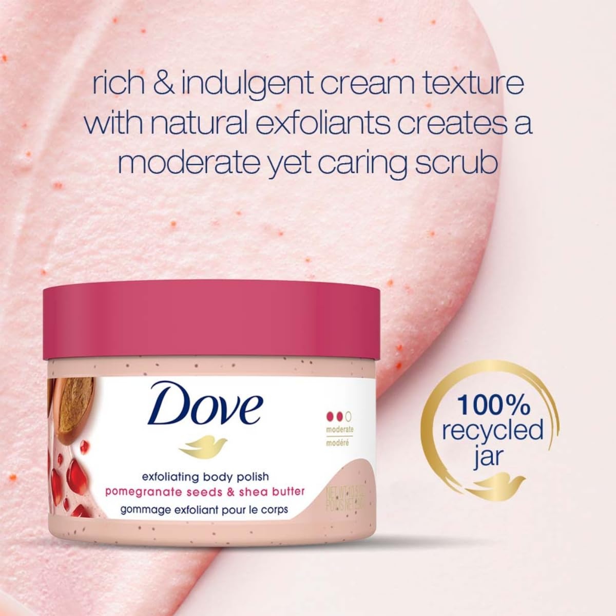 image:imageDove Scrub Pomegranate amp Shea Butter For Silky Soft Skin Body Scrub Exfoliates and Provides Lasting Nourishment 105 ozPomegranate Sheaf