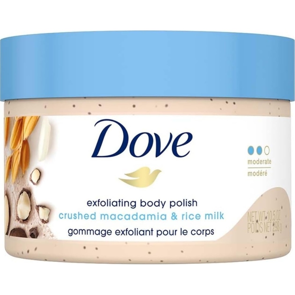 image:imageDove Scrub Macadamia amp Rice Milk Reveals Visibly Smoother Skin Body Scrub That Nourishes Skin 105 oz105 Ounce Pack of 1