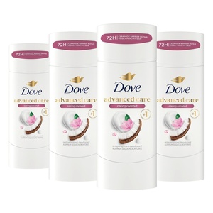 Dove Advanced Care Antiperspirant Caring Coconut, 2 Count Deodorant Stick for Women, for 48 Hour Protection And Soft And Comfortable Underarms, 2.6 oz(2.6 Ounce (Pack of 4))