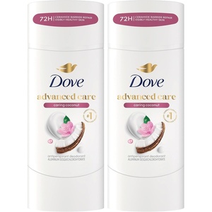 Dove Advanced Care Antiperspirant Caring Coconut, 2 Count Deodorant Stick for Women, for 48 Hour Protection And Soft And Comfortable Underarms, 2.6 oz(2.6 Ounce (Pack of 12))