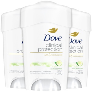 Dove Clinical + Care Original Clean Antiperspirant Soft Solid Stick, 1.7 oz(17 Fl Oz (Pack of 3))