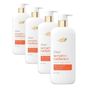 Dove Serum+ Radiance Body Wash, 3% Serum with Vitamin C, 18.5 oz(18.5 Fl Oz (Pack of 4))