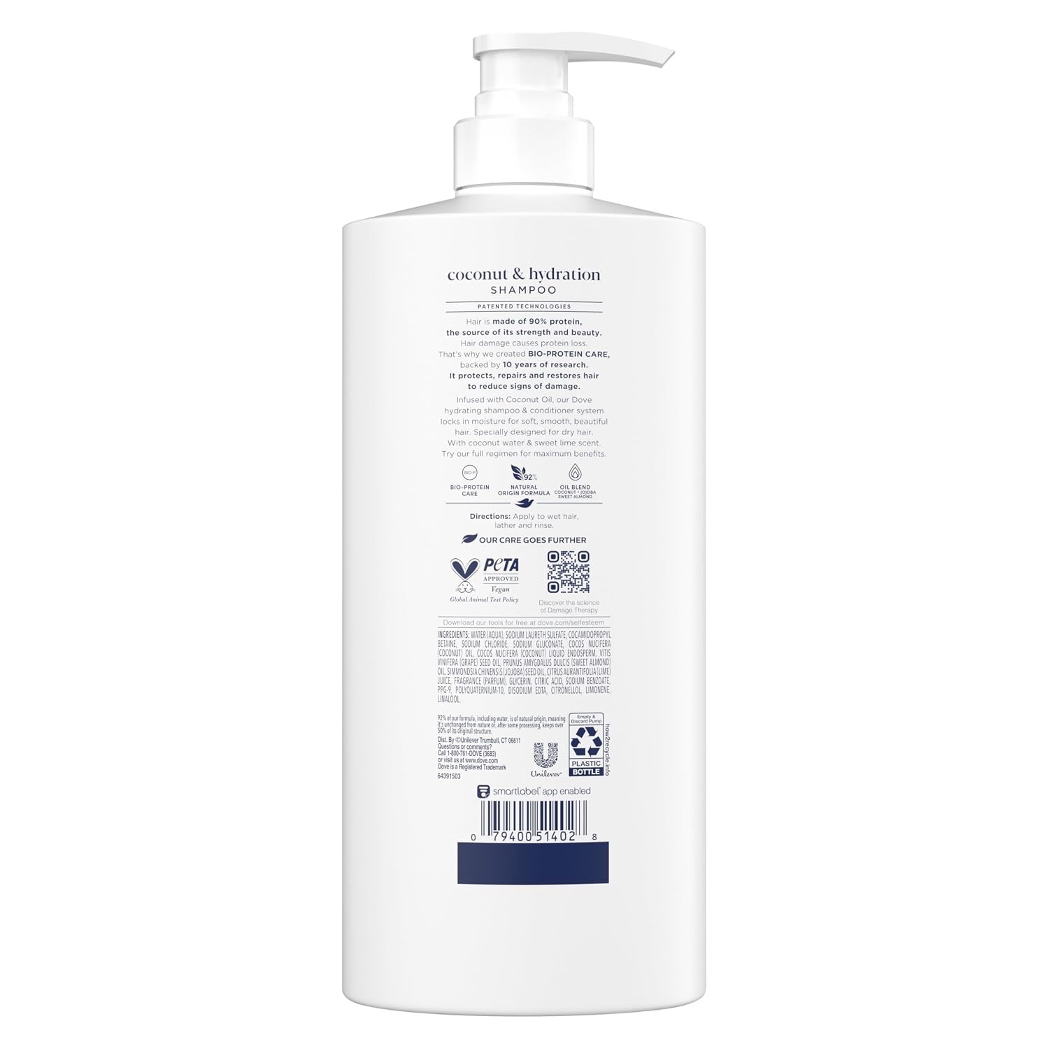 image:imageDove Coconut amp Hydration Shampoo for Dry Hair with Coconut Oil 28oz28 Fl Oz Pack of 1