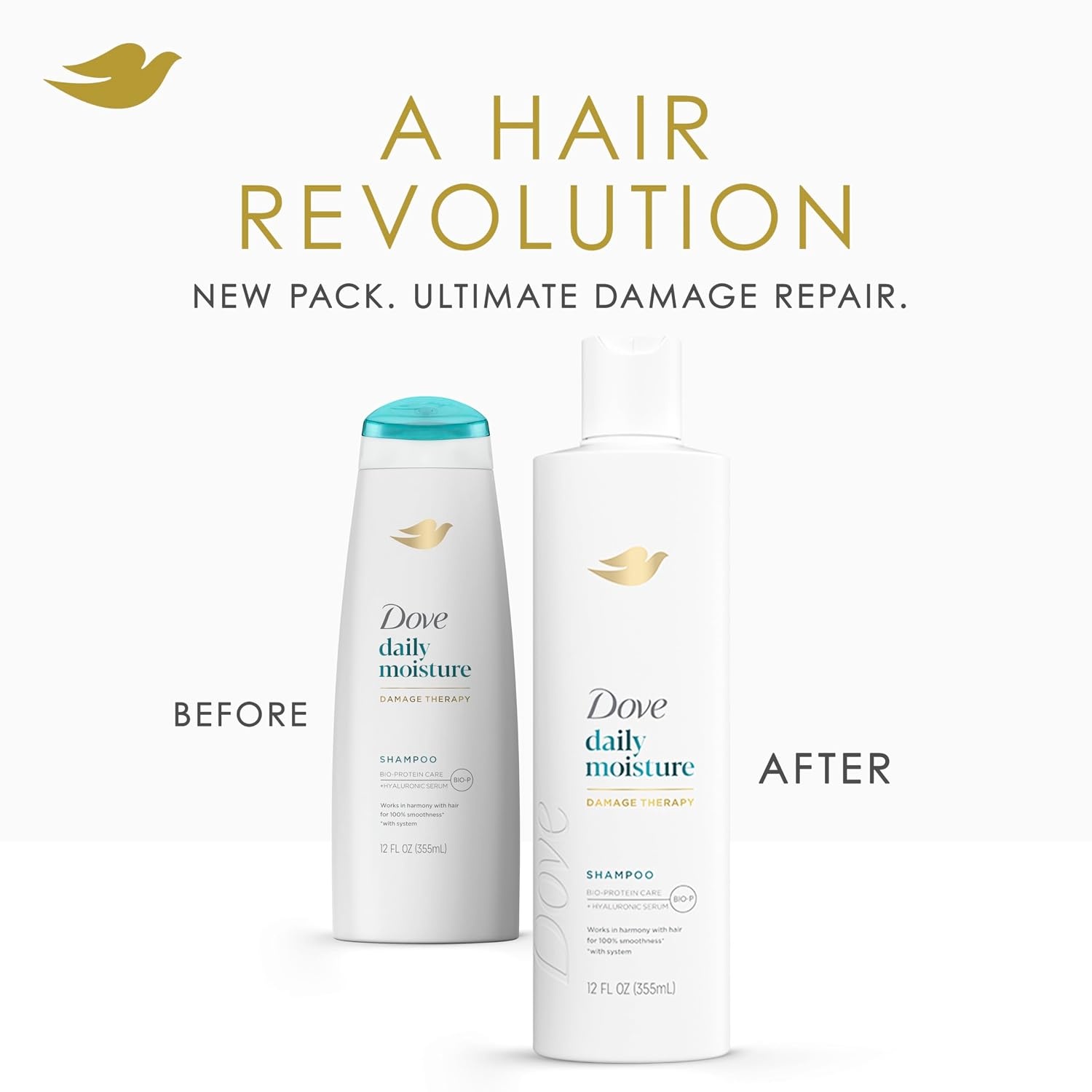 image:imageDove Daily Moisture Shampoo for Dry Hair with Hyaluronic Serum 12oz 4ct12 Fl Oz Pack of 8