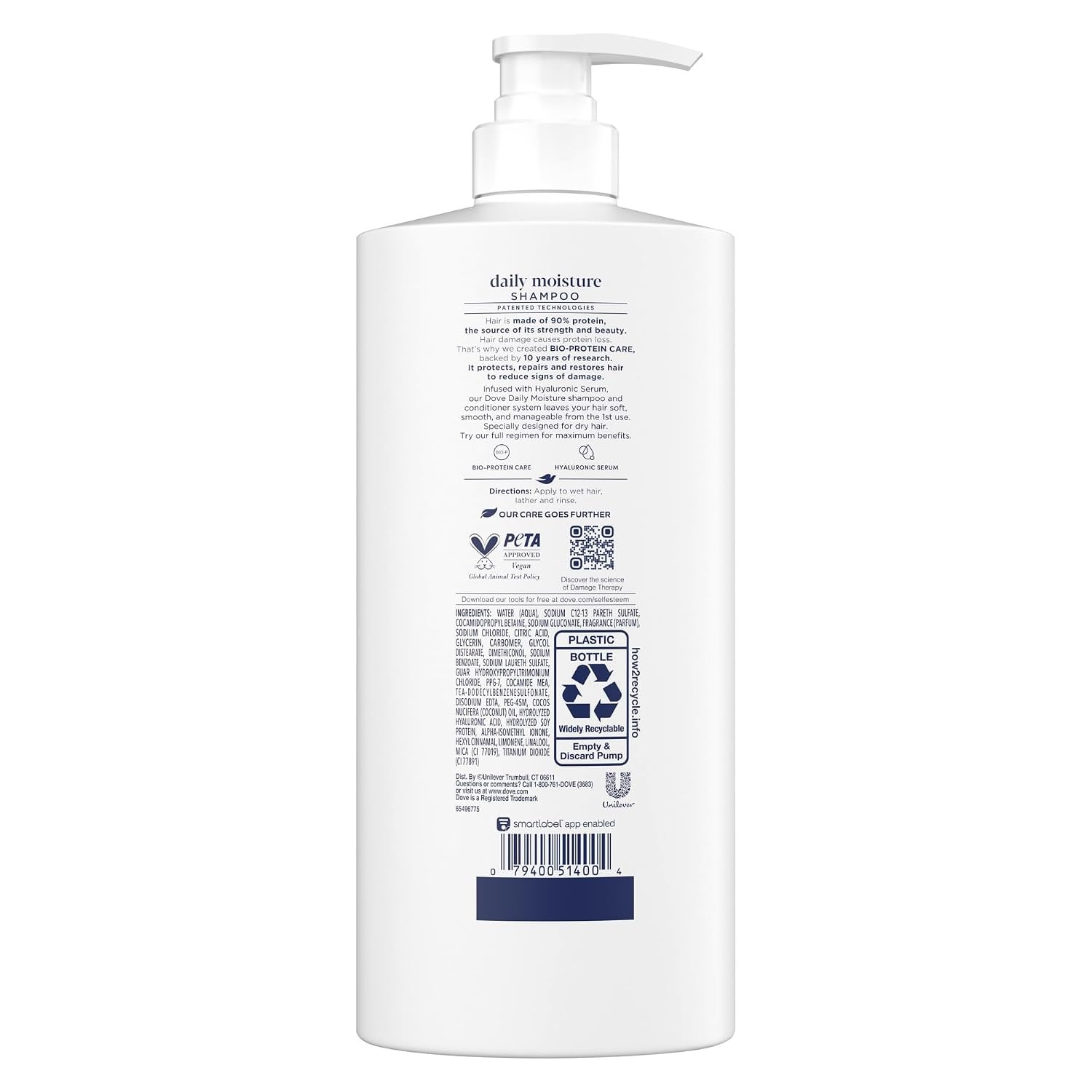 image:imageDove Daily Moisture Shampoo for Dry Hair with Hyaluronic Serum 12oz 4ct28 Fl Oz Pack of 1