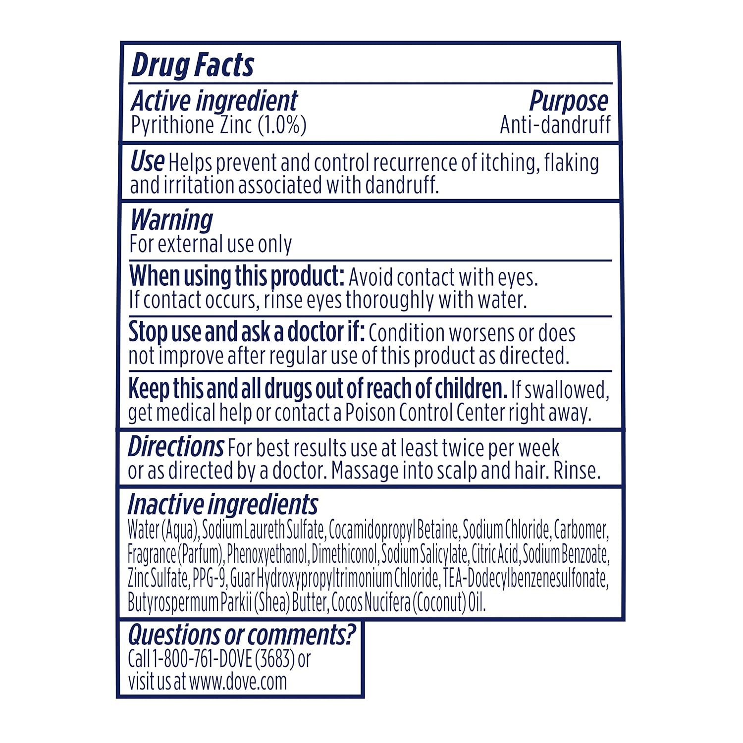 image:imageDove Damage Therapy Derma Shampoo Pack of 6 Dryness Itch for Flaky Scalp with Pyrithione Zinc and Coconut Oil 12 Fl OzCoconut Shea Butter
