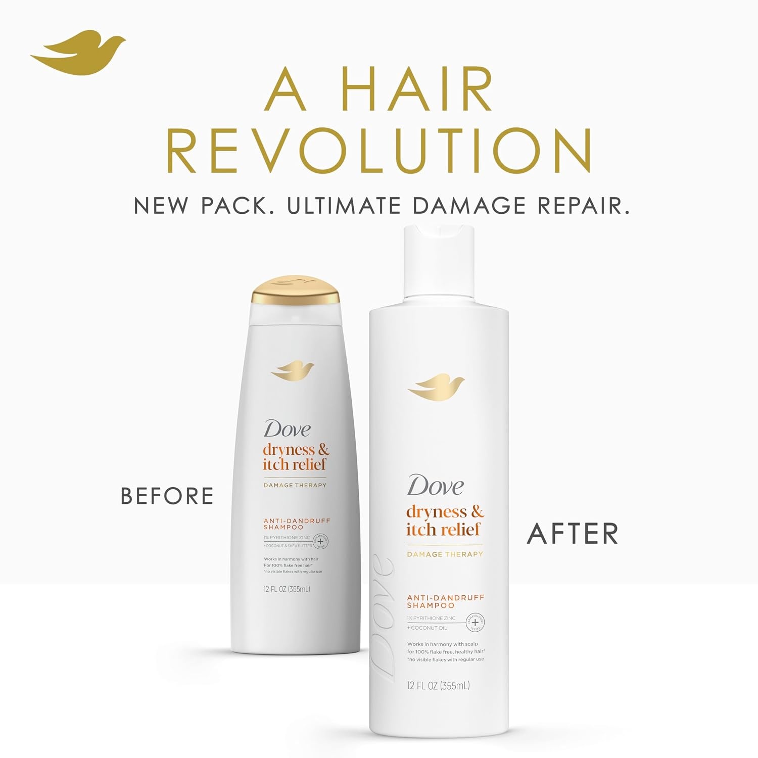 image:imageDove Damage Therapy Derma Shampoo Pack of 6 Dryness Itch for Flaky Scalp with Pyrithione Zinc and Coconut Oil 12 Fl OzCoconut Shea Butter