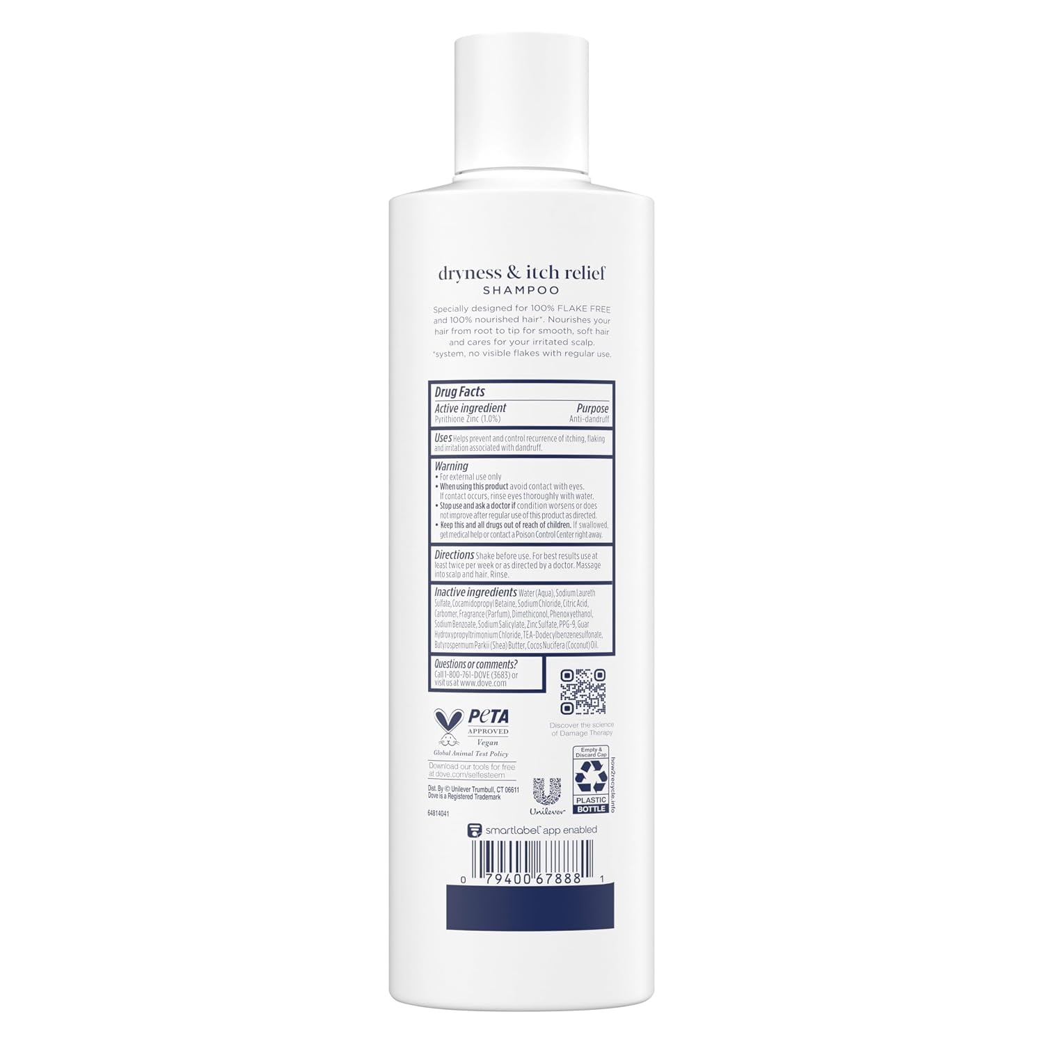 image:imageDove Damage Therapy Derma Shampoo Pack of 6 Dryness Itch for Flaky Scalp with Pyrithione Zinc and Coconut Oil 12 Fl OzCoconut Shea Butter