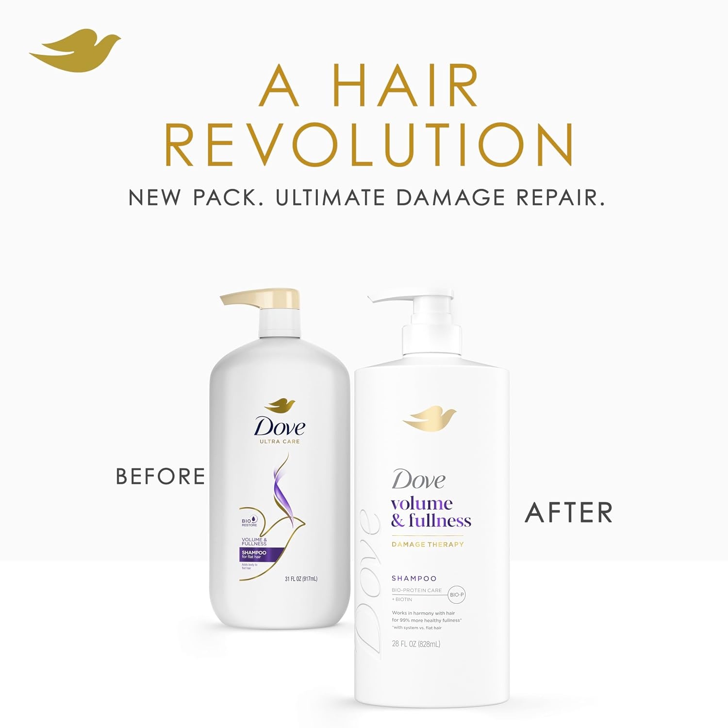 image:imageDove Volume amp Fullness Shampoo Volumizing for Thinning Hair Biotin 28oz28 Fl Oz Pack of 4