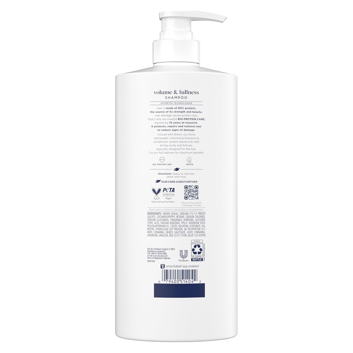 image:imageDove Volume amp Fullness Shampoo Volumizing for Thinning Hair Biotin 28oz28 Fl Oz Pack of 4
