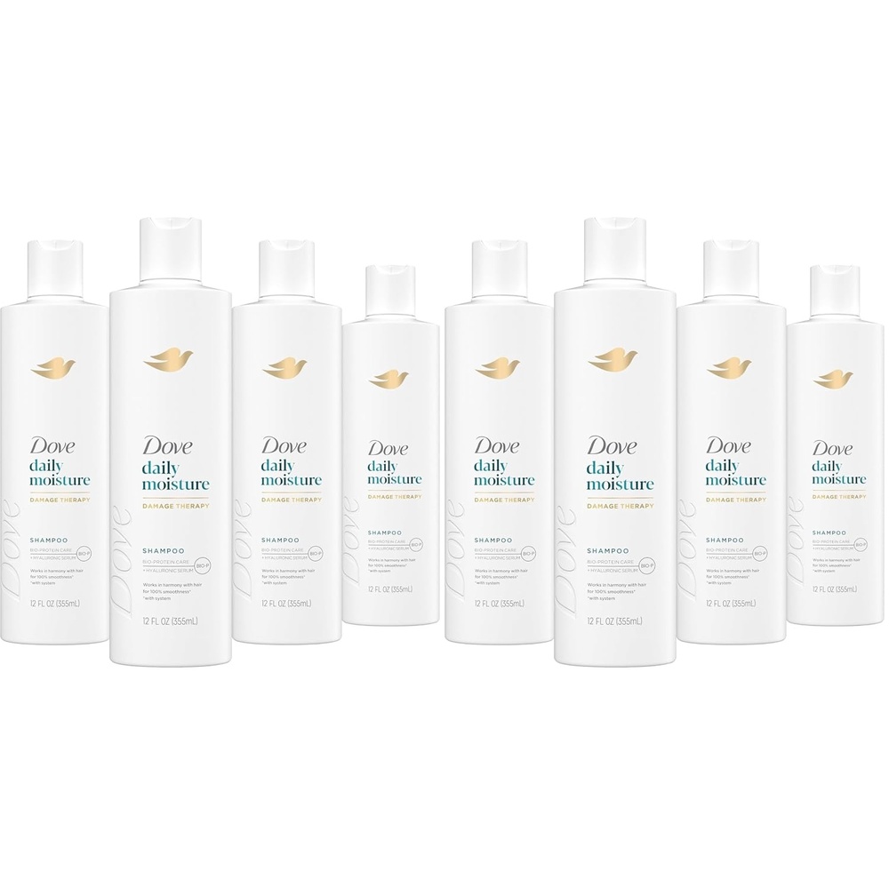 image:imageDove Daily Moisture Shampoo for Dry Hair with Hyaluronic Serum 12oz 4ct12 Fl Oz Pack of 8