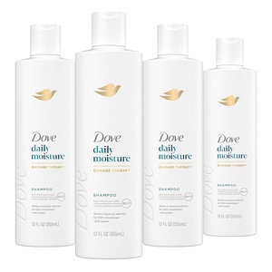 Dove Daily Moisture Shampoo for Dry Hair with Hyaluronic Serum 12oz 4ct(12 Count (Pack of 4))