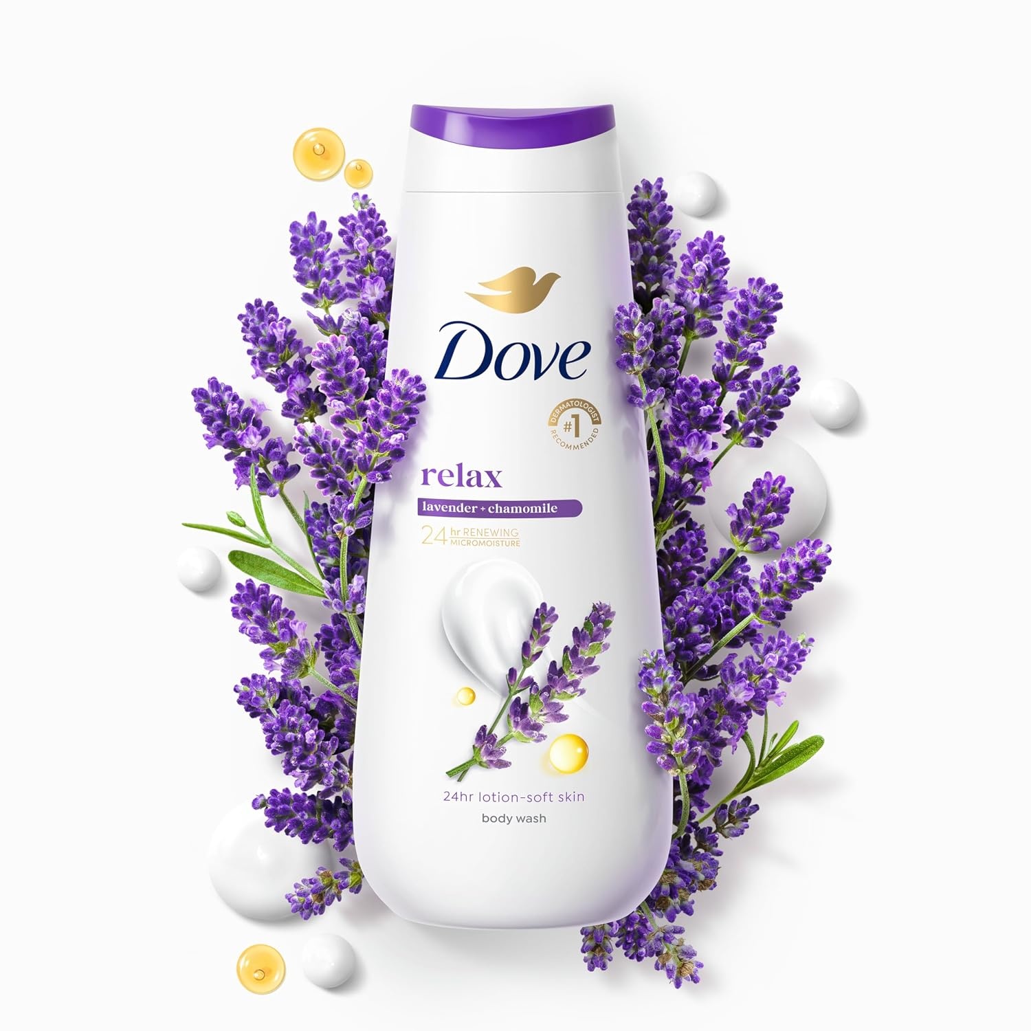 image:imageDove Body Wash with Pump Relaxing Lavender Oil amp Chamomile 3 Count for Renewed HealthyLooking Skin Gentle Skin Cleanser with 24hr Renewing MicroMoisture 306 ozLavender Oil Chamomile