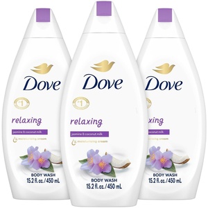 Dove Body Wash with Pump Relaxing Lavender Oil & Chamomile 3 Count for Renewed, Healthy-Looking Skin Gentle Skin Cleanser with 24hr Renewing MicroMoisture 30.6 oz(Coconut & Jasmine)