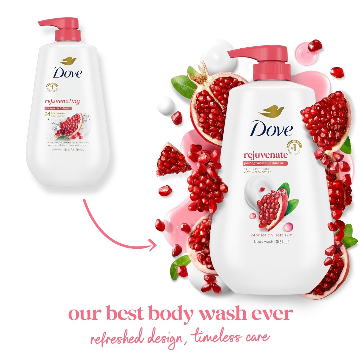 image:imageDove 24hr Rebalance Lotion Body Wash White Peach amp Rice Milk 306 ozPomegranate Hibiscus