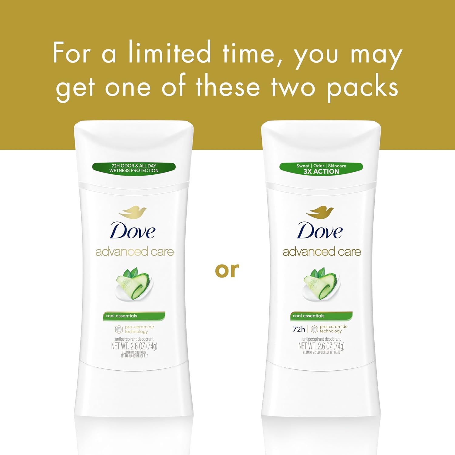 image:imageDove Advanced Care Antiperspirant Stick Cool Essentials 26 oz 2PK26 Ounce Pack of 12
