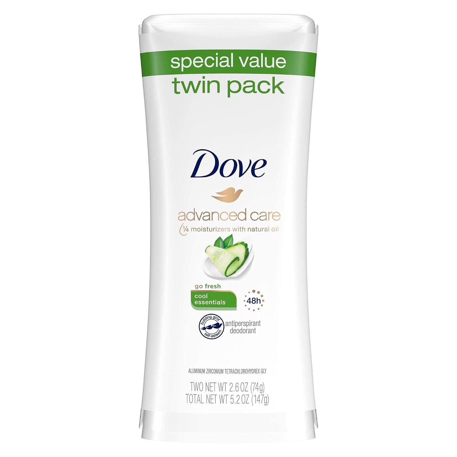 image:imageDove Advanced Care Antiperspirant Stick Cool Essentials 26 oz 2PK26 Ounce Pack of 2