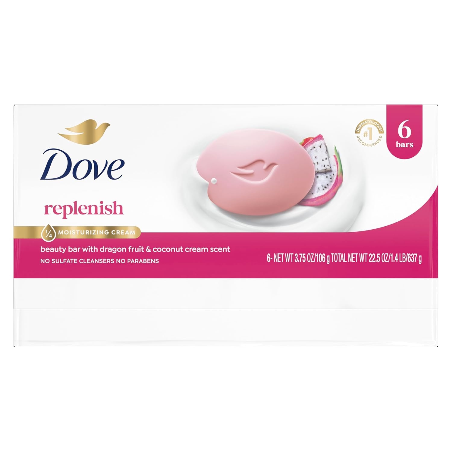 image:imageDove Beauty Bar Soap Glacial Water amp Avocado Oil I 6 Count 375 ozDragon Fruit